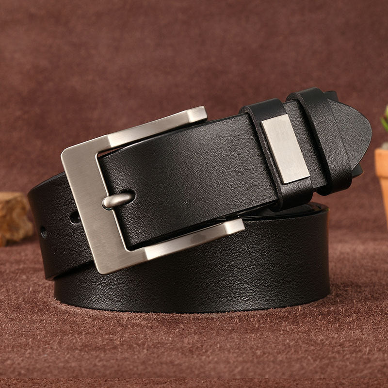Wholesale Genuine leather belt men' s pin buckle youth retro casual jeans